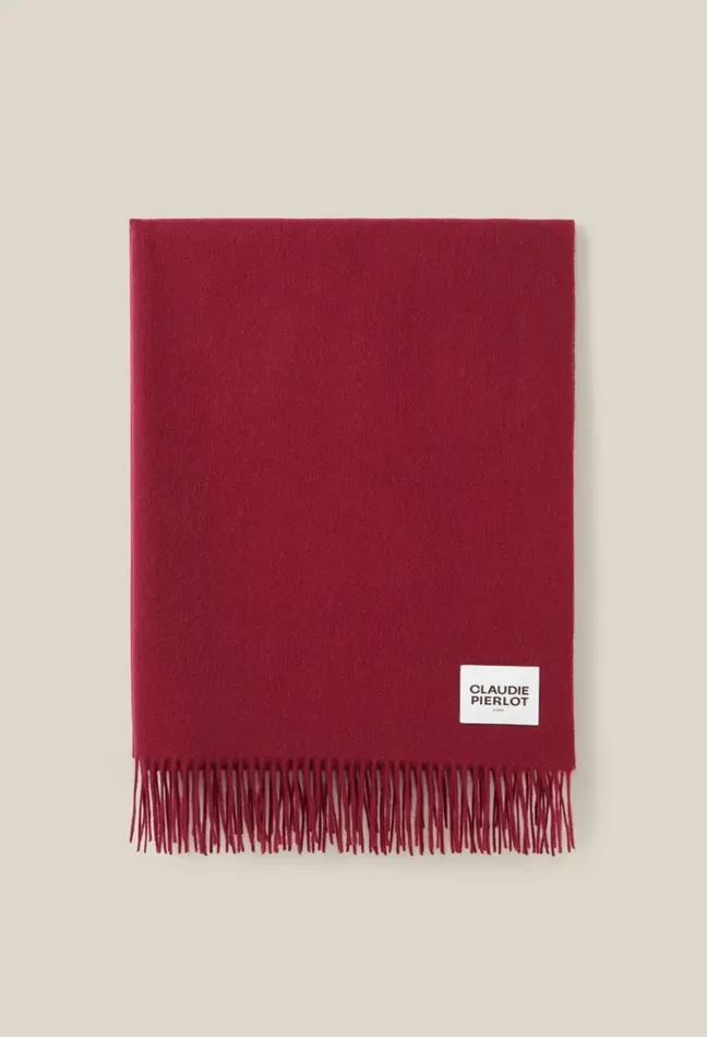 Claudie Pierlot Fringed Scarf Raspberry Women Scarves Hats And Gloves Claudie Pierlot Fringed Scarf Raspberry Women Scarves Hats And Gloves