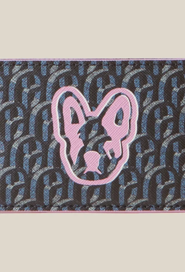 Claudie Pierlot Jean Toto Monogram Card Holder Cp Navy Women Small Leather Goods