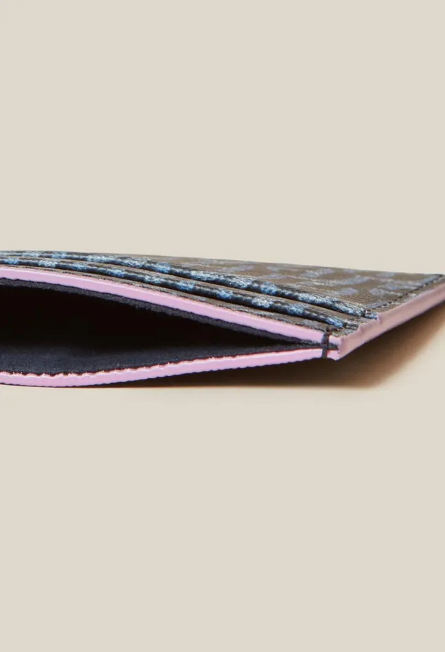 Claudie Pierlot Jean Toto Monogram Card Holder Cp Navy Women Small Leather Goods