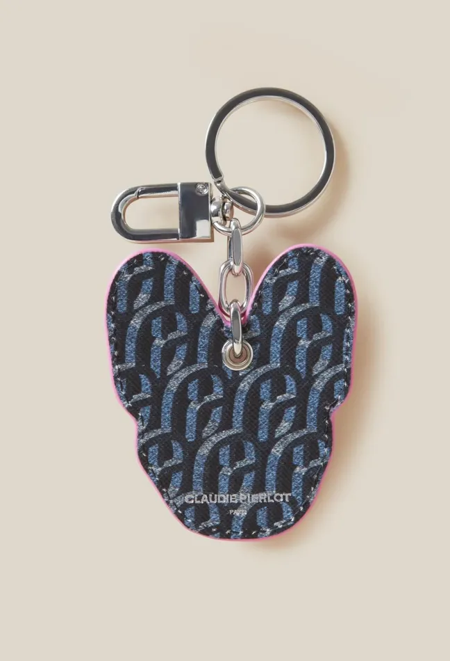 Claudie Pierlot Jean Toto TwoTone Keyring Navy Women Small Leather Goods Claudie Pierlot Jean Toto TwoTone Keyring Navy Women Small Leather Goods