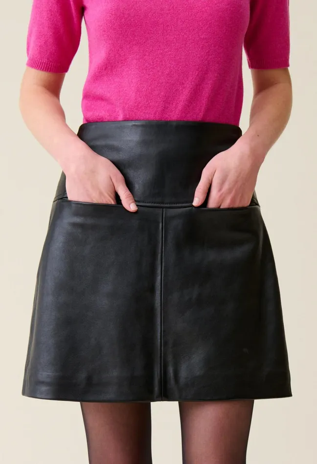Claudie Pierlot Leather Mini Skirt Black Women Skirts And Shorts