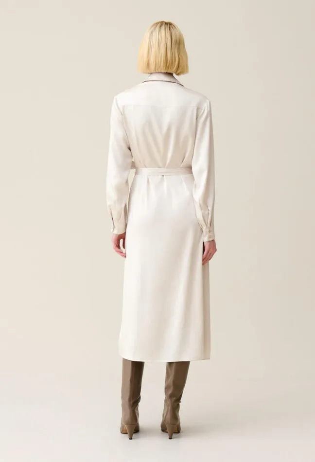 Claudie Pierlot Midi Wrap Dress Ice Beige Women Dresses