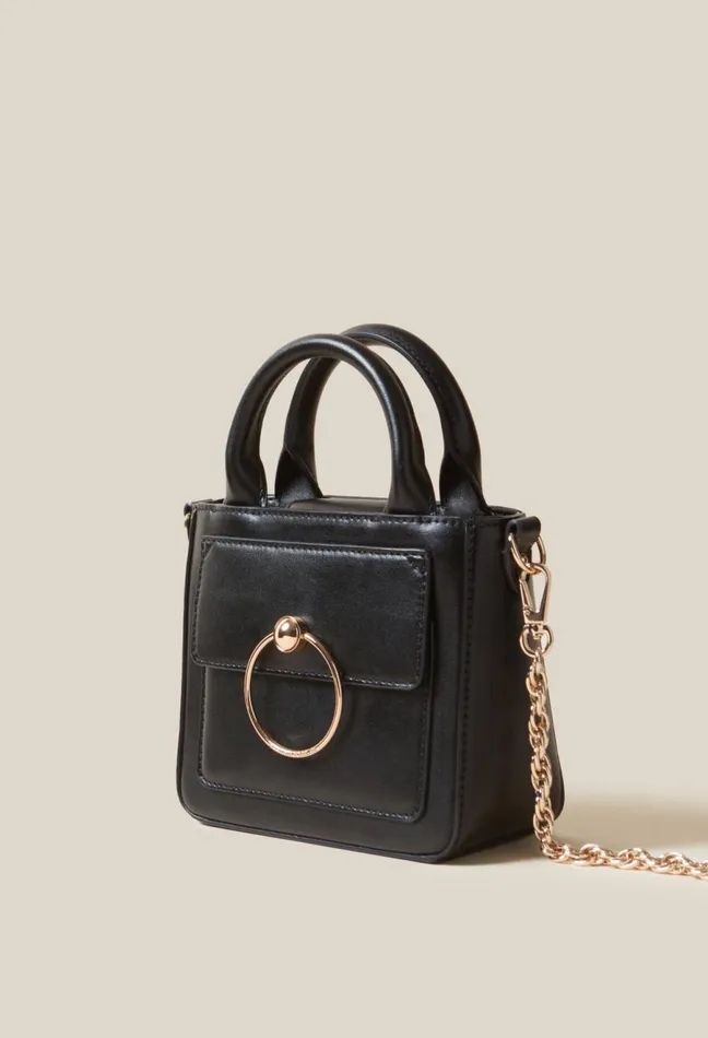 Claudie Pierlot Mini Anouck Smooth Leather Bag Black Women Crossbody Bags Claudie Pierlot Mini Anouck Smooth Leather Bag Black Women Crossbody Bags