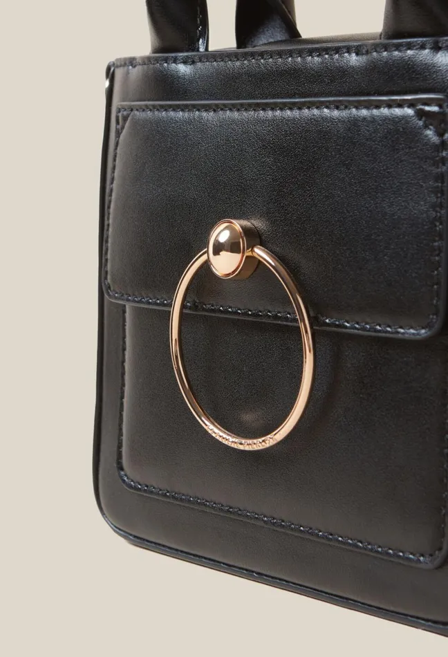 Claudie Pierlot Mini Anouck Smooth Leather Bag Black Women Crossbody Bags Claudie Pierlot Mini Anouck Smooth Leather Bag Black Women Crossbody Bags