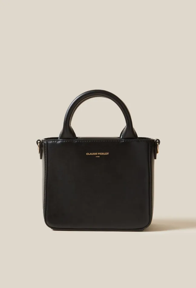 Claudie Pierlot Mini Anouck Smooth Leather Bag Black Women Crossbody Bags Claudie Pierlot Mini Anouck Smooth Leather Bag Black Women Crossbody Bags