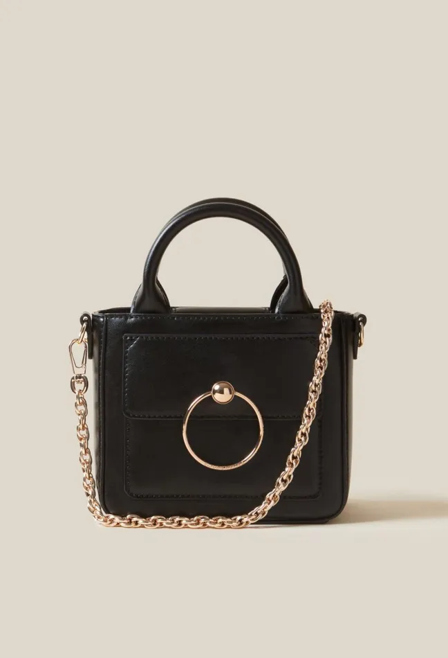 Claudie Pierlot Mini Anouck Smooth Leather Bag Black Women Crossbody Bags Claudie Pierlot Mini Anouck Smooth Leather Bag Black Women Crossbody Bags