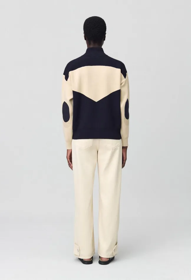 Claudie Pierlot Minimum HalfZip Sweatshirt Navy Women Sweatshirts