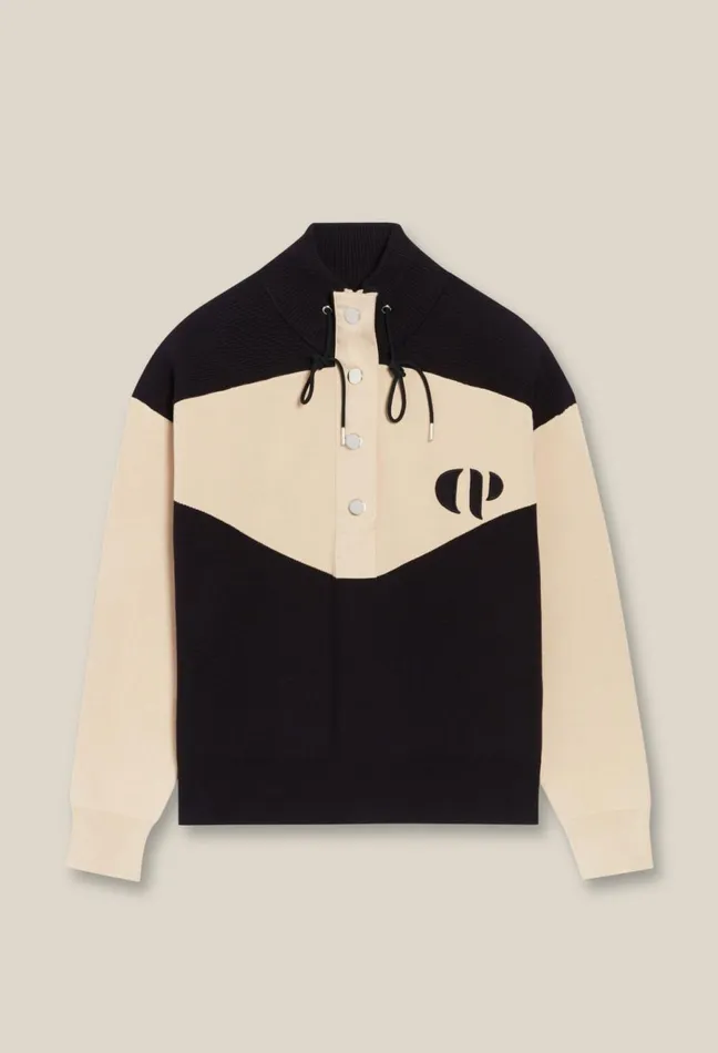 Claudie Pierlot Minimum HalfZip Sweatshirt Navy Women Sweatshirts