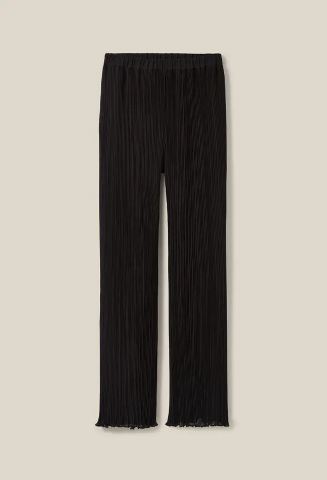 Claudie Pierlot Pleated Flowy Ruffle Trousers Black Women Jeans And Trousers Claudie Pierlot Pleated Flowy Ruffle Trousers Black Women Jeans And Trousers