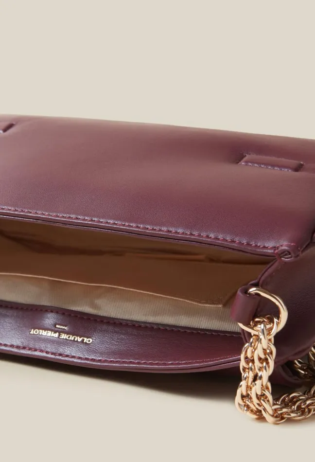 Claudie Pierlot Quilted Leather Alba Bag Burgundy Women Crossbody Bags Claudie Pierlot Quilted Leather Alba Bag Burgundy Women Crossbody Bags