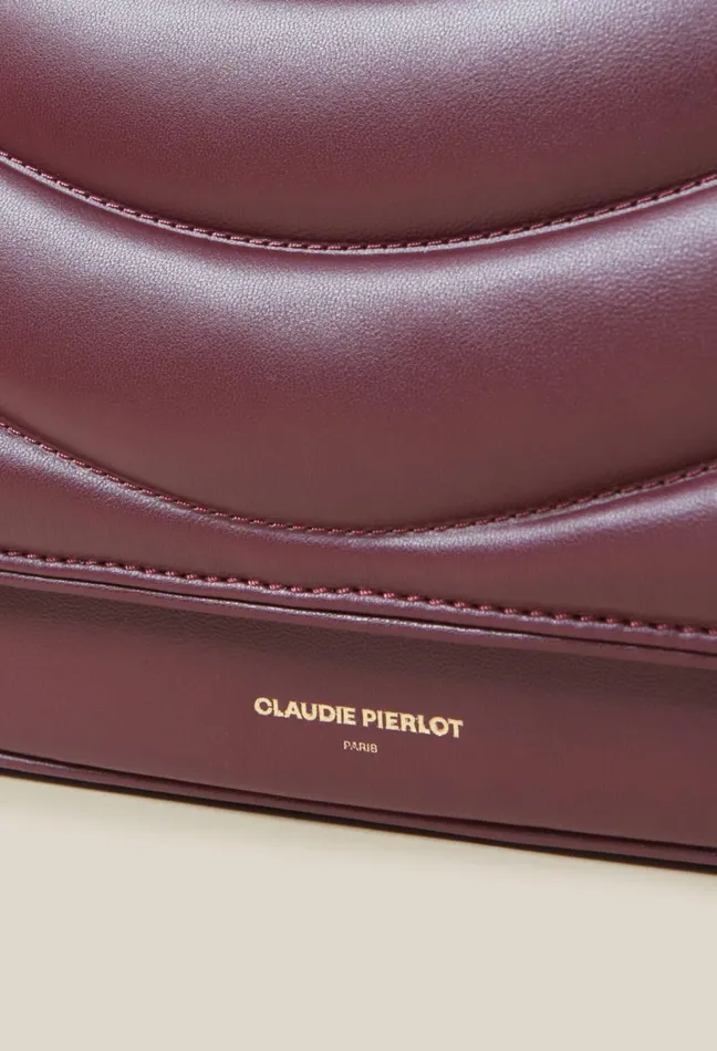 Claudie Pierlot Quilted Leather Alba Bag Burgundy Women Crossbody Bags Claudie Pierlot Quilted Leather Alba Bag Burgundy Women Crossbody Bags