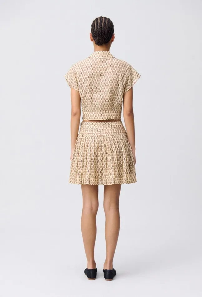 Claudie Pierlot Short Fluid Shirt Light Print Women Tops And Shirts Claudie Pierlot Short Fluid Shirt Light Print Women Tops And Shirts