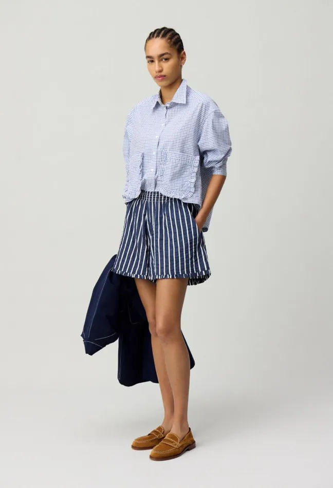 Claudie Pierlot Striped Ruffled Shorts Dualcolor Women Skirts And Shorts Claudie Pierlot Striped Ruffled Shorts Dualcolor Women Skirts And Shorts