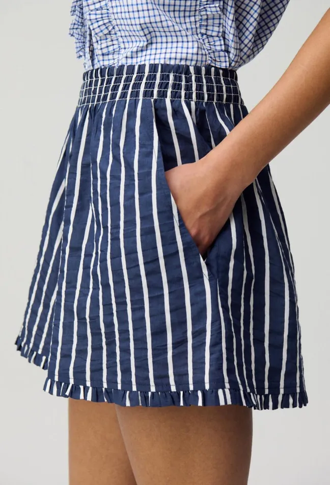 Claudie Pierlot Striped Ruffled Shorts Dualcolor Women Skirts And Shorts Claudie Pierlot Striped Ruffled Shorts Dualcolor Women Skirts And Shorts