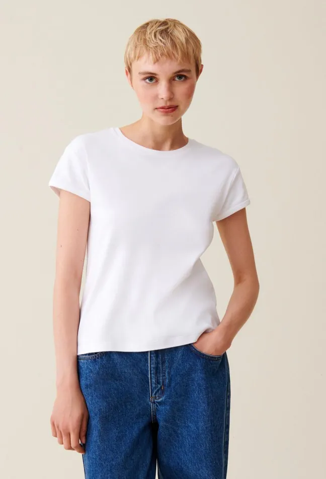 Claudie Pierlot TShirt Short Sleeves Ecru Women TShirts Claudie Pierlot TShirt Short Sleeves Ecru Women TShirts