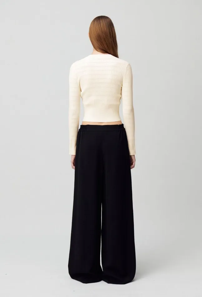 Claudie Pierlot Thin Knit Jumper With Bows Ecru Women Knitwear And Cardigans Claudie Pierlot Thin Knit Jumper With Bows Ecru Women Knitwear And Cardigans
