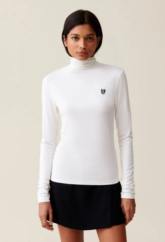 Claudie Pierlot Toto High Neck Top Ecru Women Knitwear And Cardigans