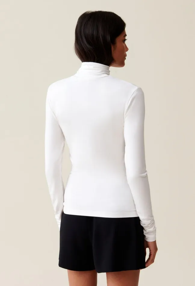 Claudie Pierlot Toto High Neck Top Ecru Women Knitwear And Cardigans