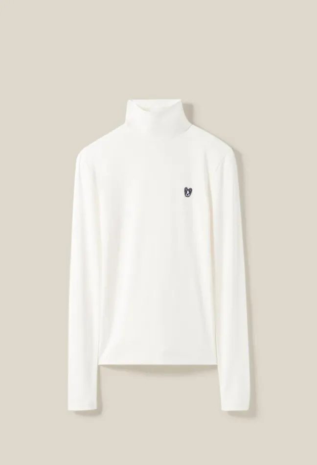 Claudie Pierlot Toto High Neck Top Ecru Women Knitwear And Cardigans