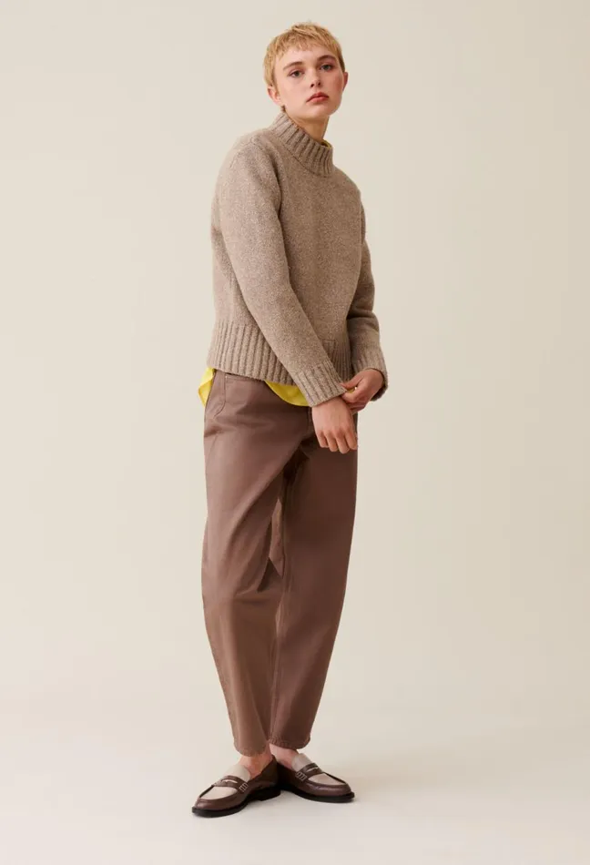 Claudie Pierlot Turtleneck Sweater Beige Women Knitwear And Cardigans