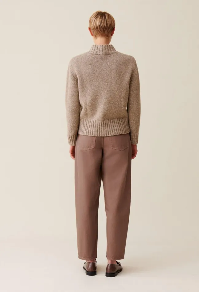 Claudie Pierlot Turtleneck Sweater Beige Women Knitwear And Cardigans