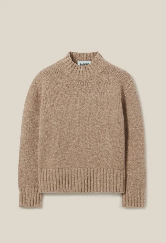 Claudie Pierlot Turtleneck Sweater Beige Women Knitwear And Cardigans