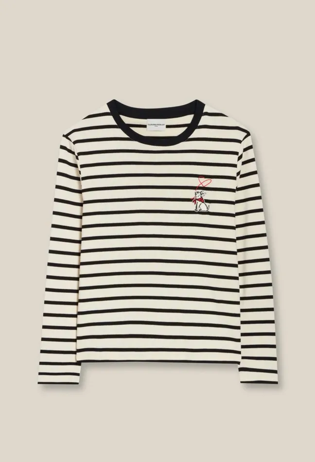 Claudie Pierlot TwoTone Jean Toto Breton TShirt Dualcolor Women Knitwear And Cardigans Claudie Pierlot TwoTone Jean Toto Breton TShirt Dualcolor Women Knitwear And Cardigans