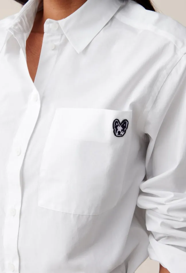 Claudie Pierlot White Toto Jean Shirt Women Tops And Shirts