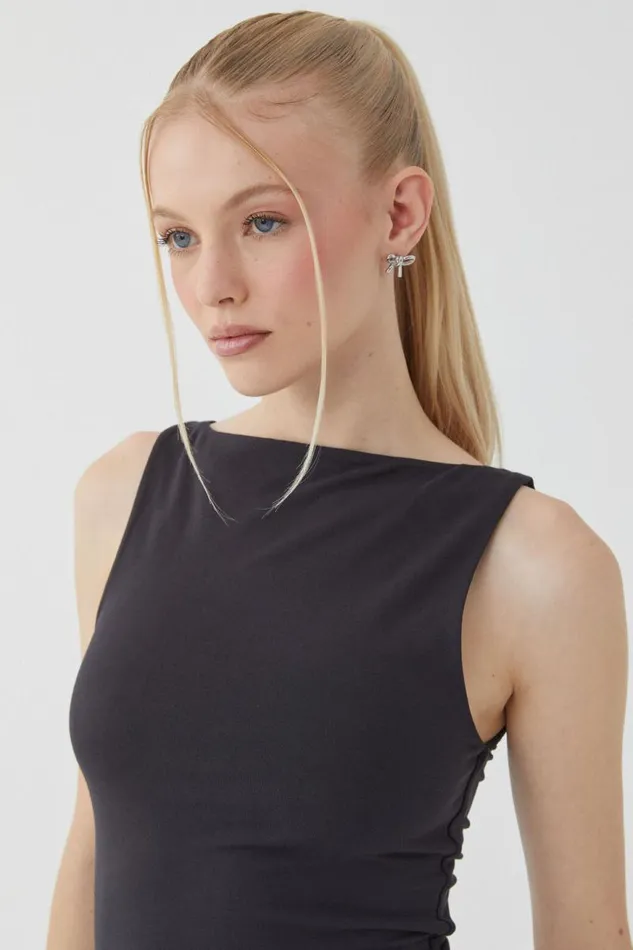 Clothing Supr Going Out Tops Soft Boat Neck Top Black