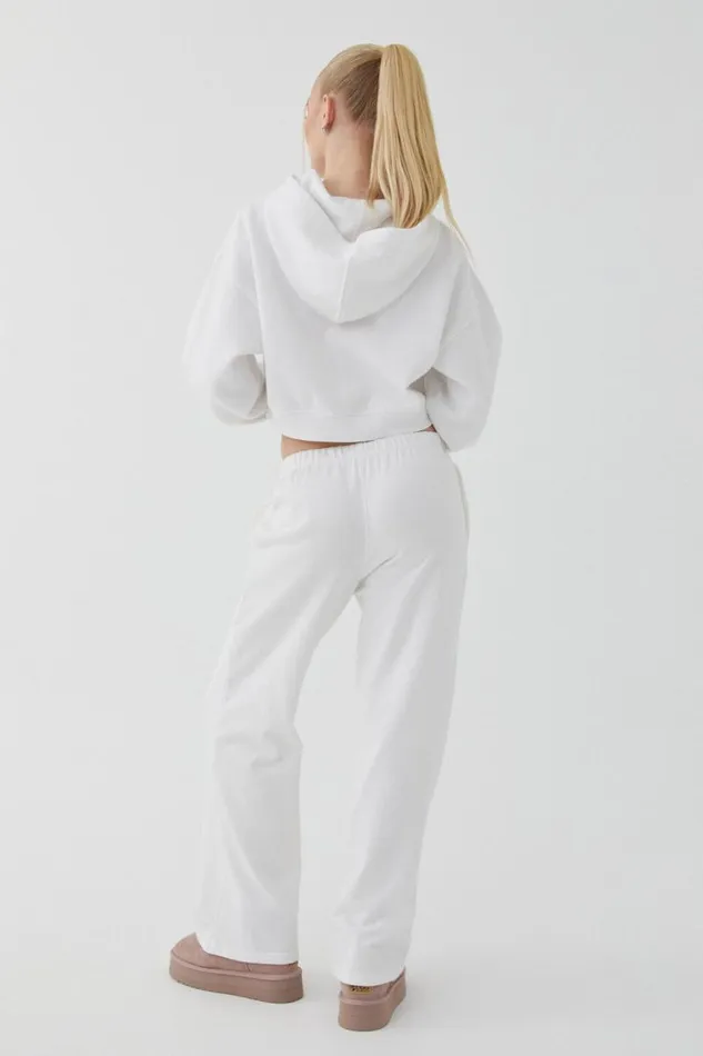 Clothing Supr Hoodies and Trackies Jolie Cropped Zip Through Hoodie Cloud White