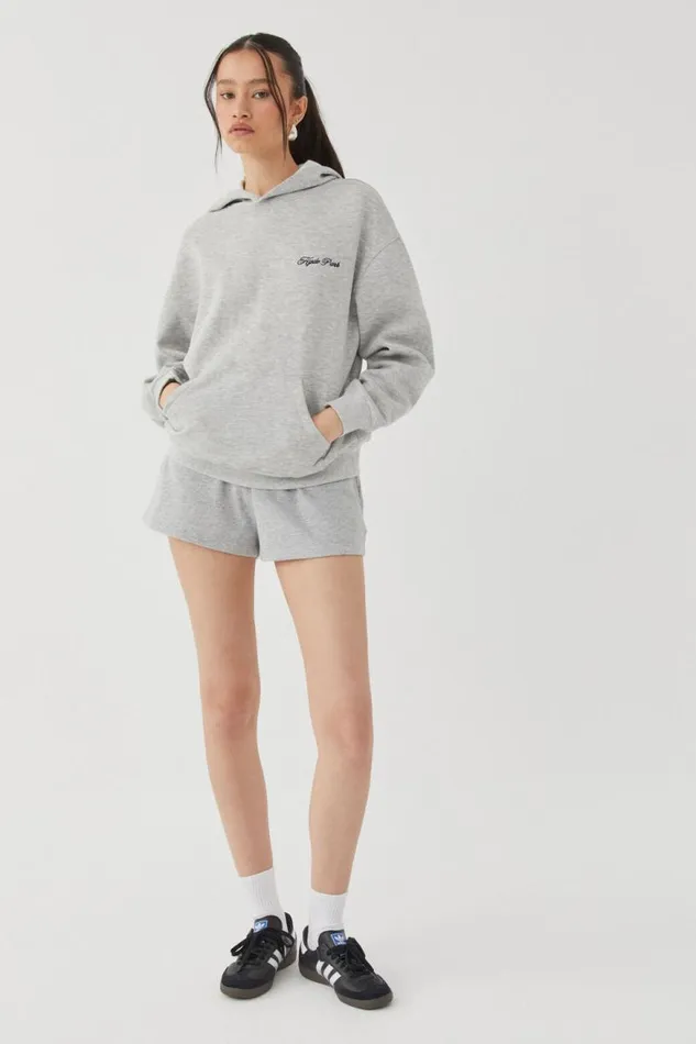 Clothing Supr Hoodies and Trackies Paige Oversized Printed Hoodie Grey Marlehyde Park