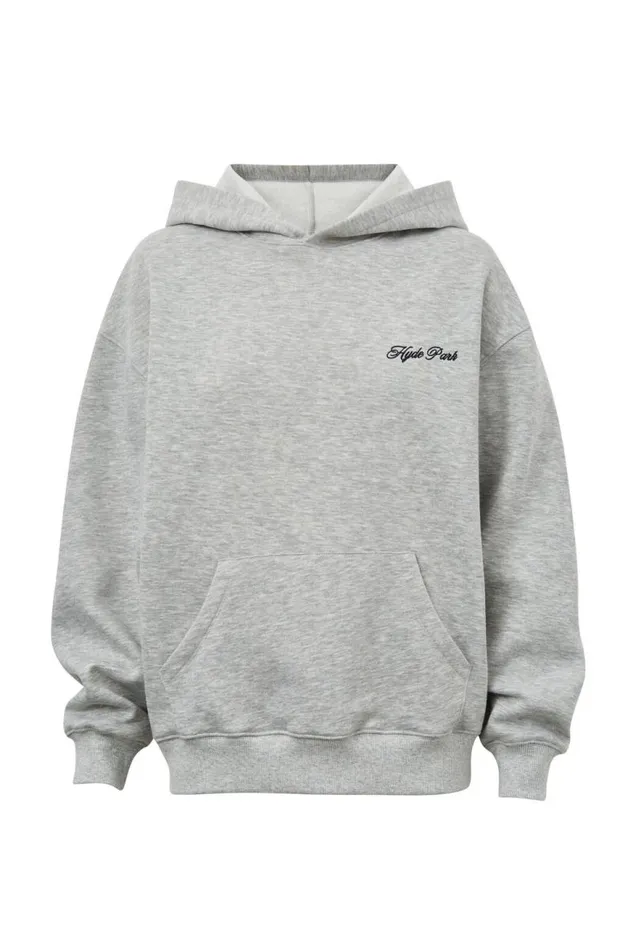 Clothing Supr Hoodies and Trackies Paige Oversized Printed Hoodie Grey Marlehyde Park