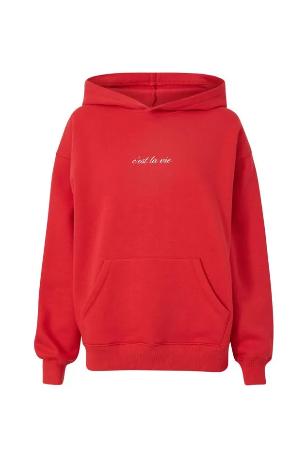 Clothing Supr Hoodies and Trackies Paige Oversized Printed Hoodie Scarlet Redcest La Vie