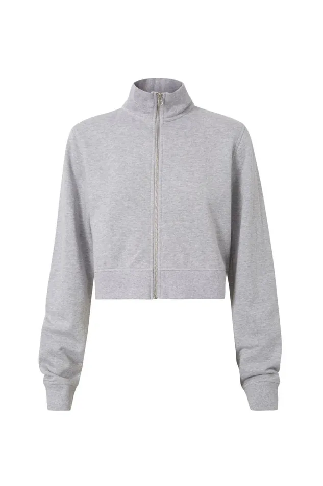Clothing Supr Hoodies and Trackies Somer Zip Through Sweat Silver Grey Marle Clothing Supr Hoodies and Trackies Somer Zip Through Sweat Silver Grey Marle