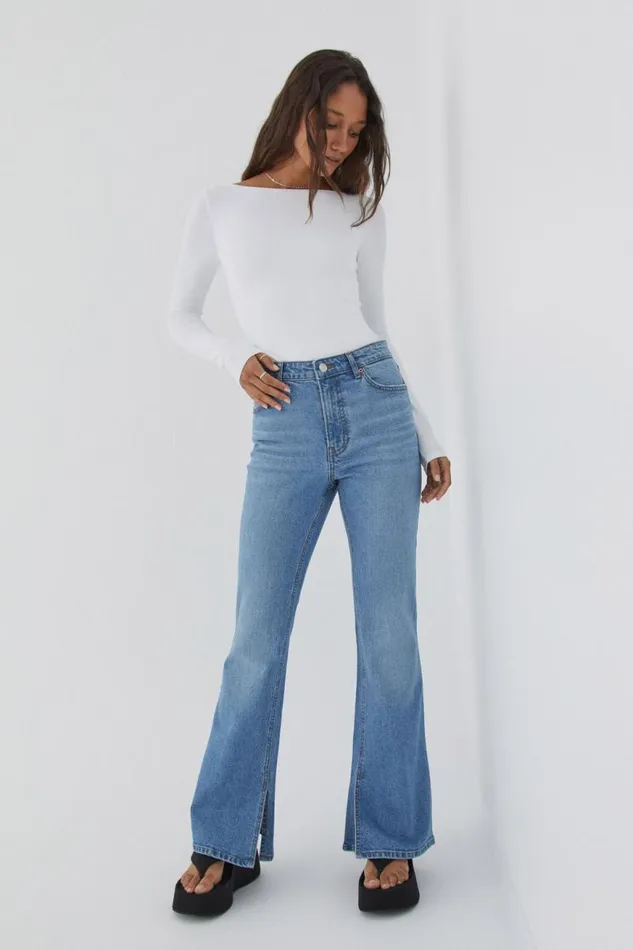 Clothing Supr Jeans High Rise Flare Jean Portsea Blue