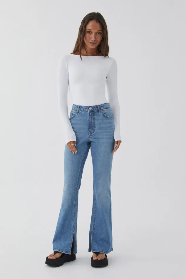 Clothing Supr Jeans High Rise Flare Jean Portsea Blue