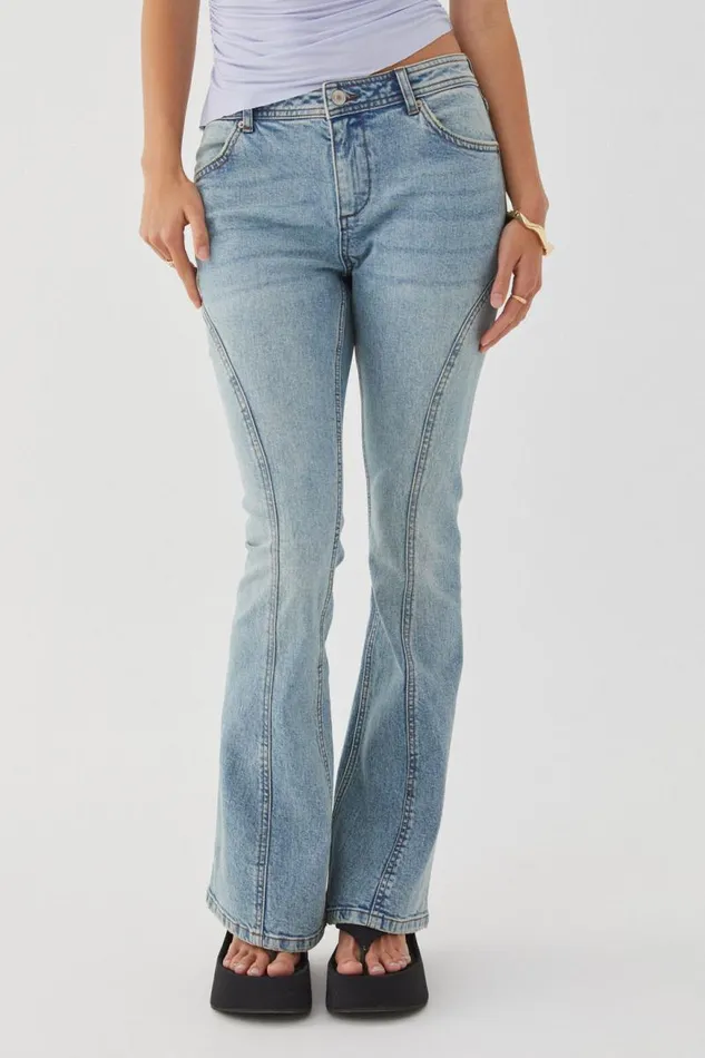 Clothing Supr Jeans Panelled Flare Jean Surf Blue