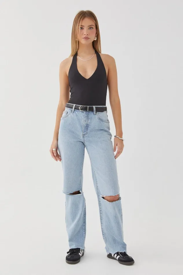Clothing Supr Jeans Straight Leg Ripped Jean Hampton Blue Ripped