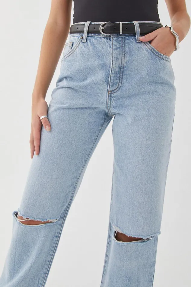 Clothing Supr Jeans Straight Leg Ripped Jean Hampton Blue Ripped