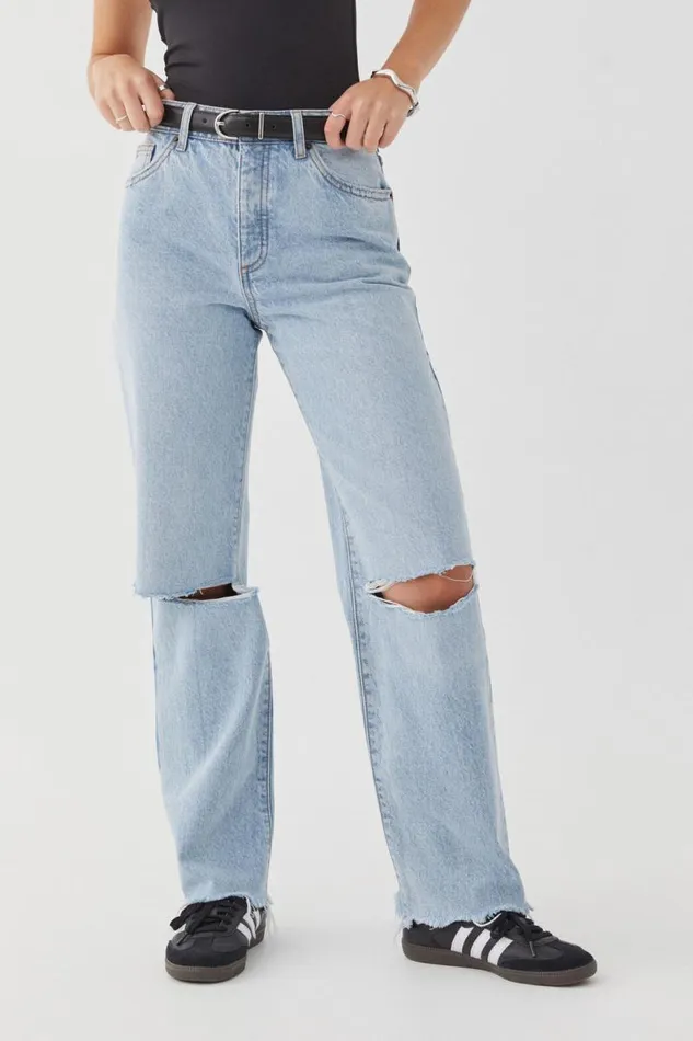 Clothing Supr Jeans Straight Leg Ripped Jean Hampton Blue Ripped