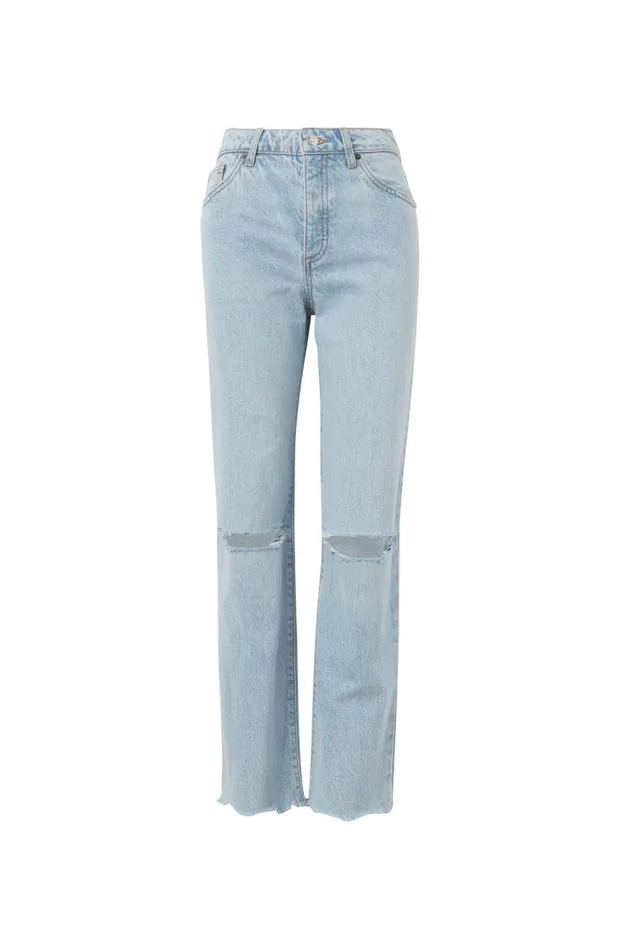Clothing Supr Jeans Straight Leg Ripped Jean Hampton Blue Ripped