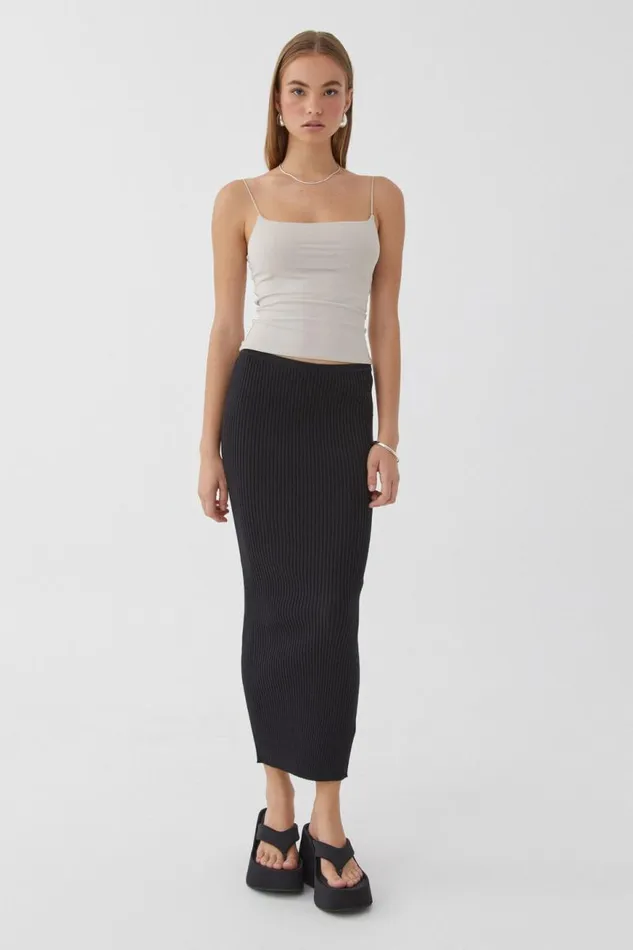 Clothing Supr Knitwear Kenzie Knit Maxi Skirt Black