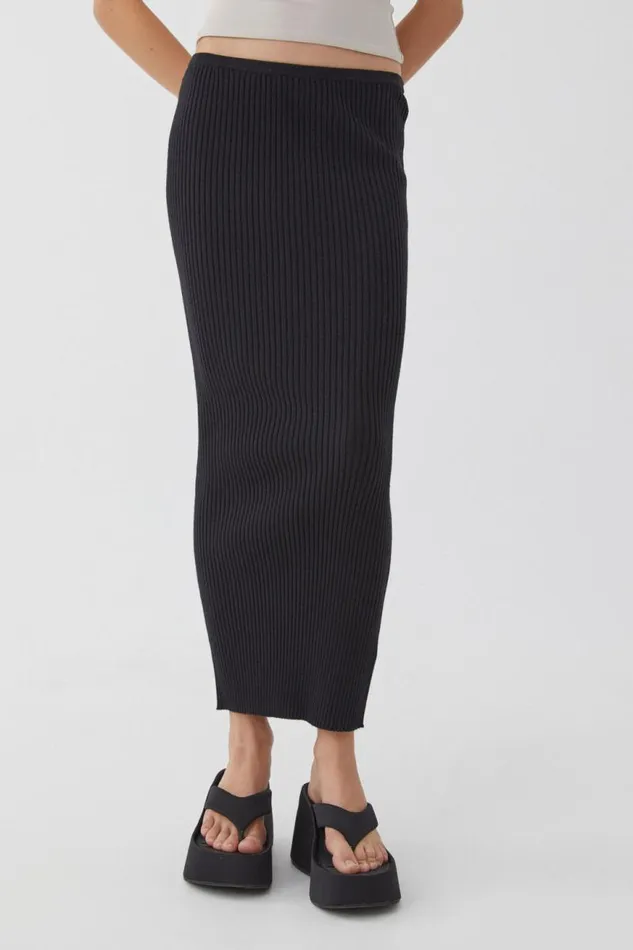 Clothing Supr Knitwear Kenzie Knit Maxi Skirt Black