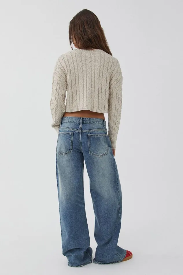 Clothing Supr Knitwear Leila Cable Knit Jumper Beige Buff