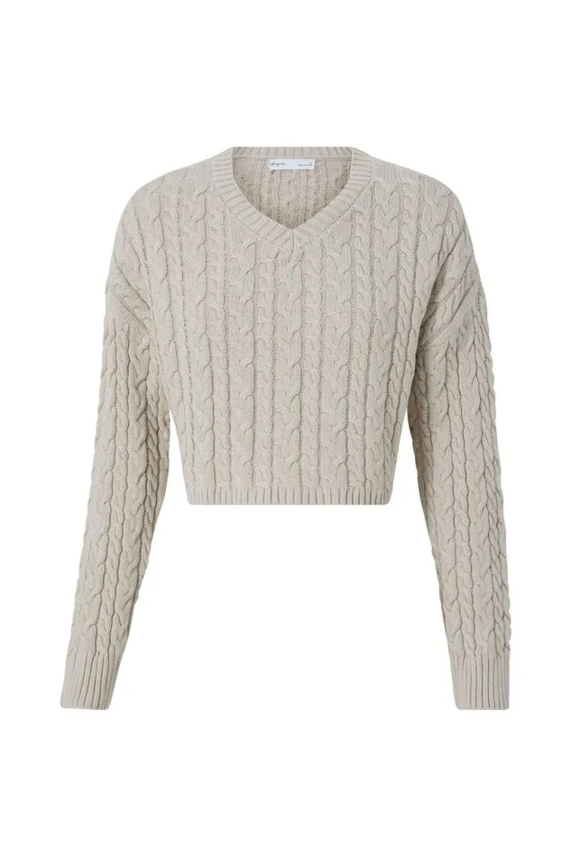 Clothing Supr Knitwear Leila Cable Knit Jumper Beige Buff