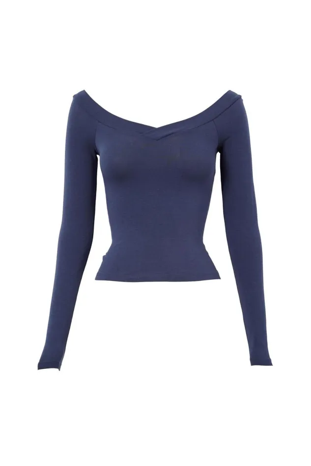 Clothing Supr Long Sleeve Tops Rebecca Long Sleeve Top Berlin Blue