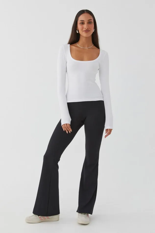 Clothing Supr Long Sleeve Tops Riri Scoop Neck Long Sleeve Top White