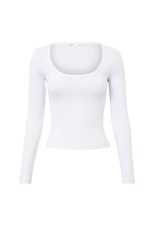 Clothing Supr Long Sleeve Tops Riri Scoop Neck Long Sleeve Top White