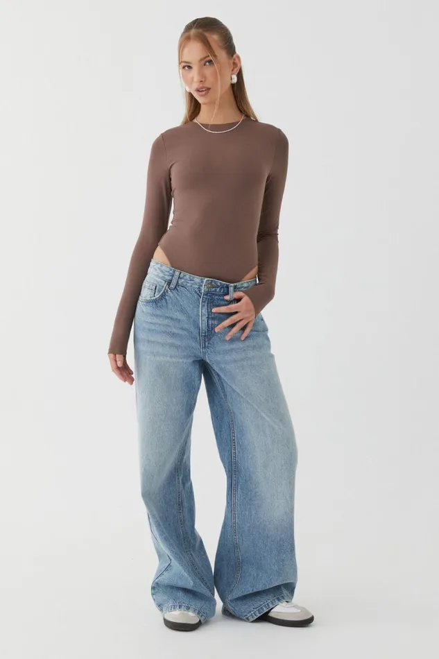 Clothing Supr Luxe Essentials Luxe Long Sleeve Bodysuit Brown Carob