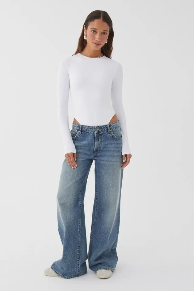 Clothing Supr Luxe Essentials Luxe Long Sleeve Bodysuit White